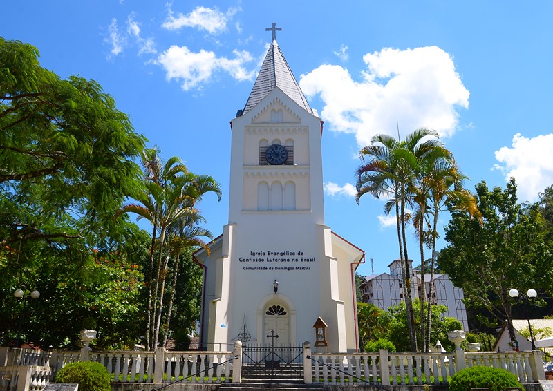 Igreja Evangélica de Confissão Luterana no Brasil (IECLB), em Domingos Martins. Foto: Divulgação/Setur