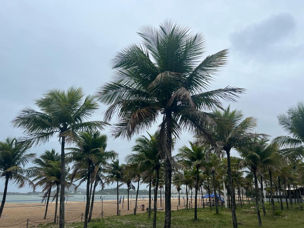 Dia nublado na Praia de Camburi.