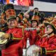 Integrantes de bateria de escola de samba