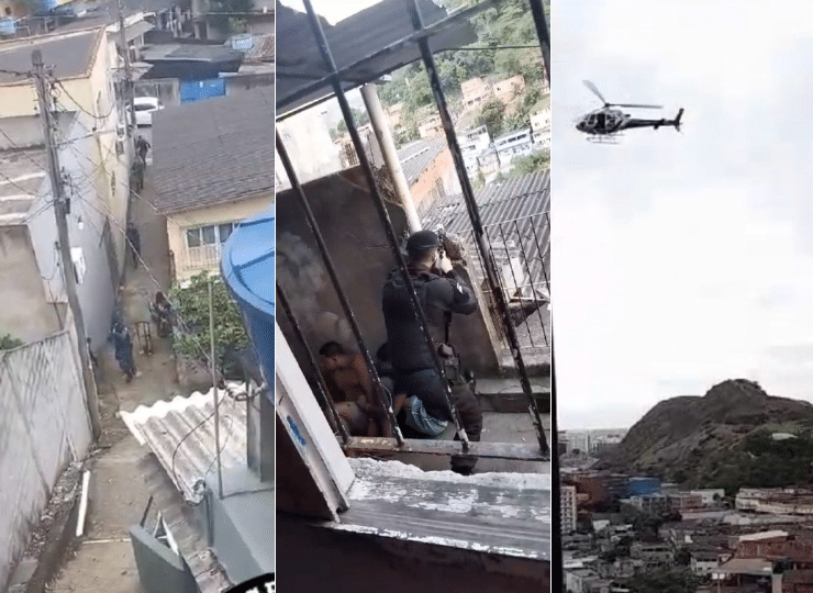 Imagens da polícia na região não bairro da penha, em Vitória