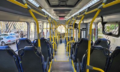 Interior do ônibus 100% elétrico