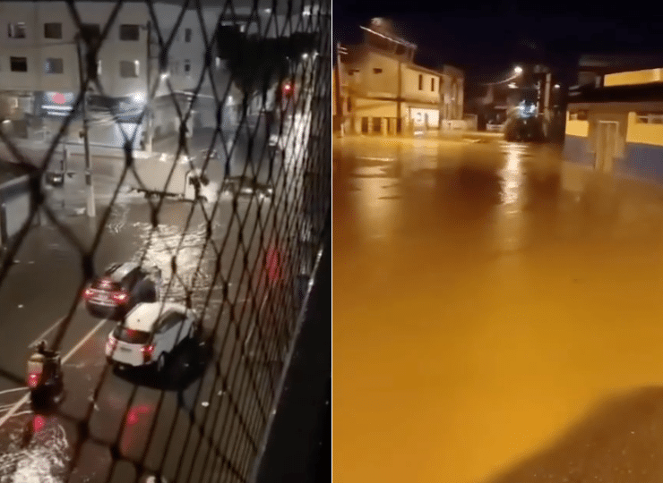 Ruas alagadas no Espírito Santo