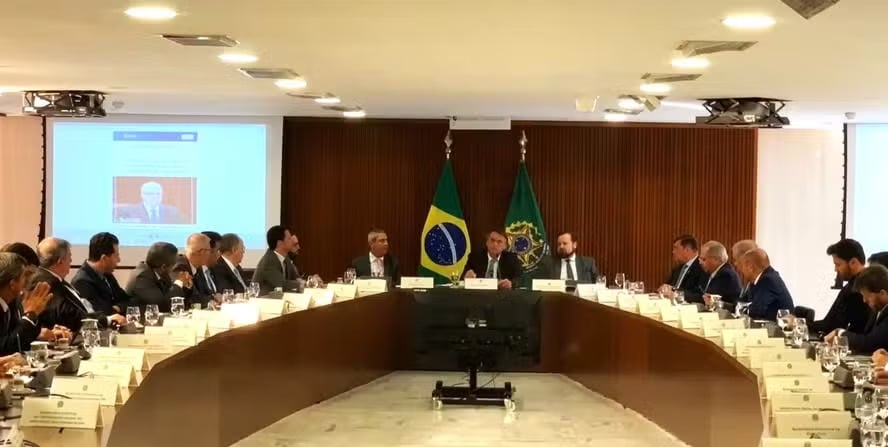 Bolsonaro se reuniu com ministros para debater os detalhes da eleição. Foto: Reprodução