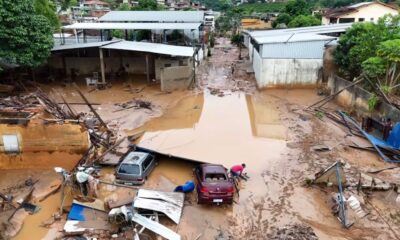 Carros e casas tomados pela lama causada pelas chuvas que atingiram o Sul do ES