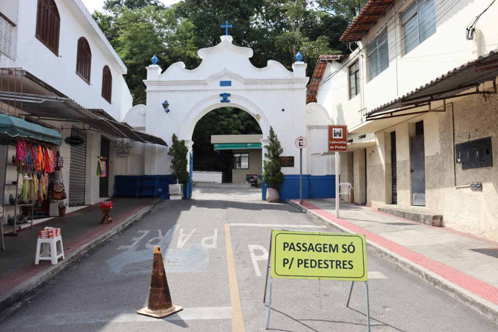 Subida até o Convento da Penha poderá ser pelos serviços de transporte do local. Foto: Divulgação