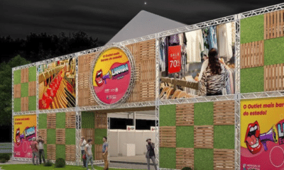 Imagem do projeto do Liquida Goiabeiras, em Vitória, que mostra a fachada de estrutura do evento