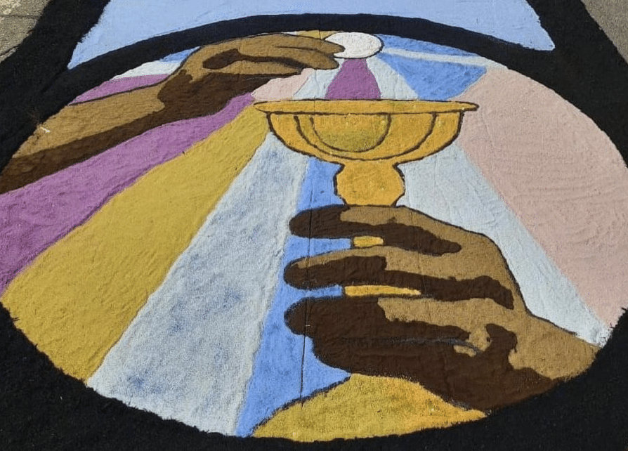 Tapete de Corpus Christi na Serra