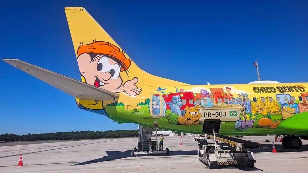 Aeronave da GOL especial do Chico Bento em Vitória