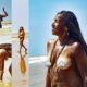 Elisa Lucinda posa nua para namorado fotógrafo em praia