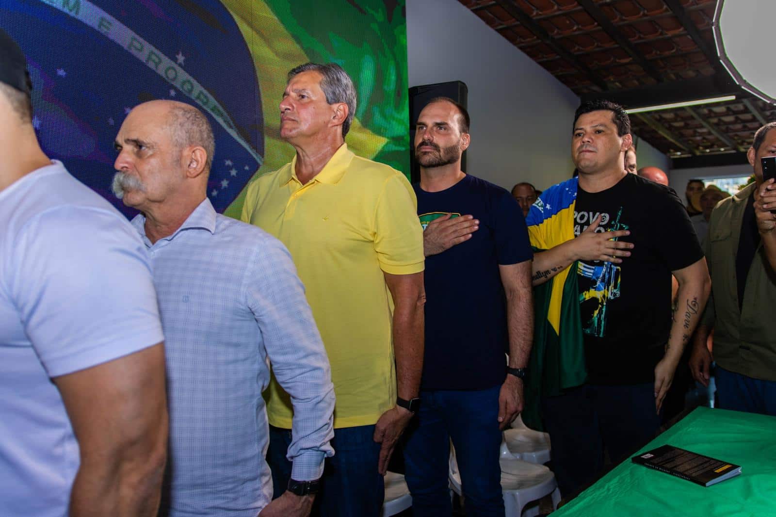 Da esquerda para a direita: Sargento Fahur, Ramalho, Eduardo Bolsonaro e Gilvan da Federal. Foto: PL-ES