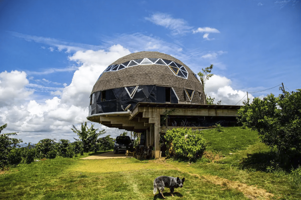 Casa da cúpula no sítio Conduru - cúpula geodésica