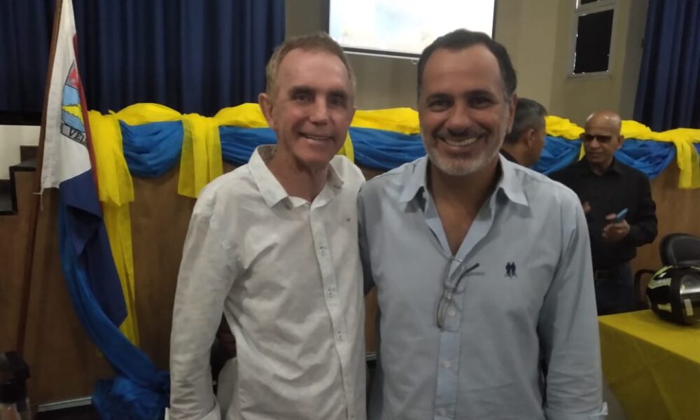 Maurício Gorza e Max Filho, na convenção da Federação PSDB/Cidadania em Vila Velha. Crédito: Vitor Vogas