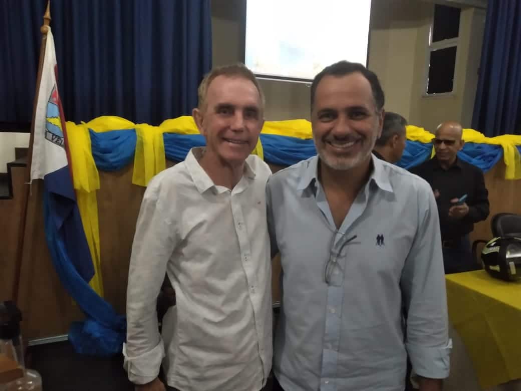 Maurício Gorza e Max Filho, na convenção da Federação PSDB/Cidadania em Vila Velha. Crédito: Vitor Vogas