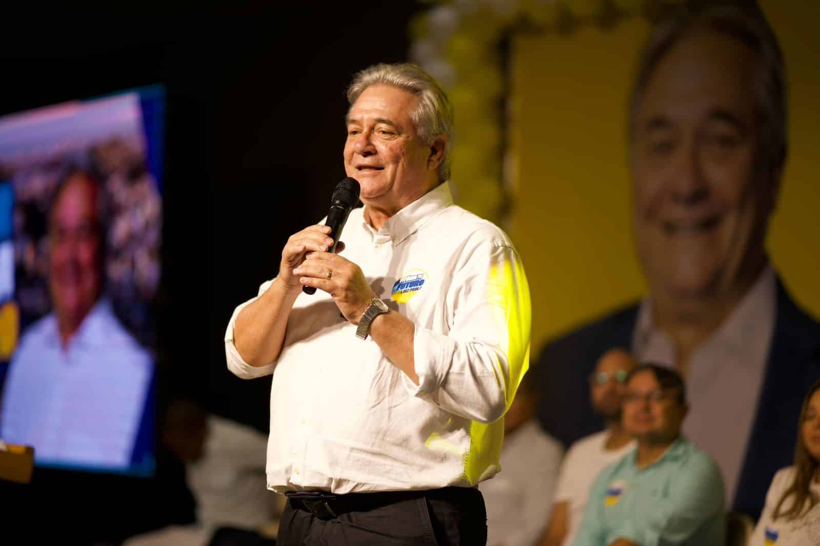 Luiz Paulo discursa em sua convenção. Foto: Chrystian Henrique/Candela