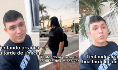 Renan Mendes fez um vídeo tentando dar boa tarde para capixaba na rua. Foto: Reprodução/Instagram