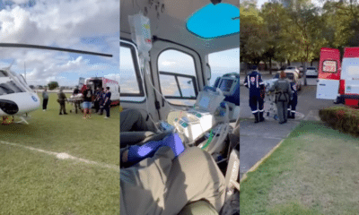 VÍDEO | Criança é socorrida de helicóptero após queimadura