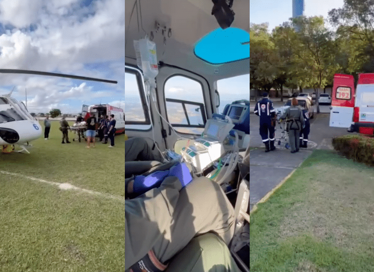 VÍDEO | Criança é socorrida de helicóptero após queimadura