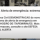 Notificação de alerta de desastres avisa moradores de Cachoeiro sobre riscos iminentes. Foto: Reprodução/ EStúdio 360
