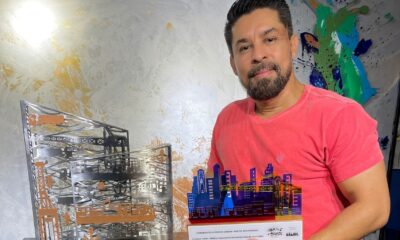 Artista plástico Rodrigo Dutra assina 35 troféus do prêmio Portos + Brasil