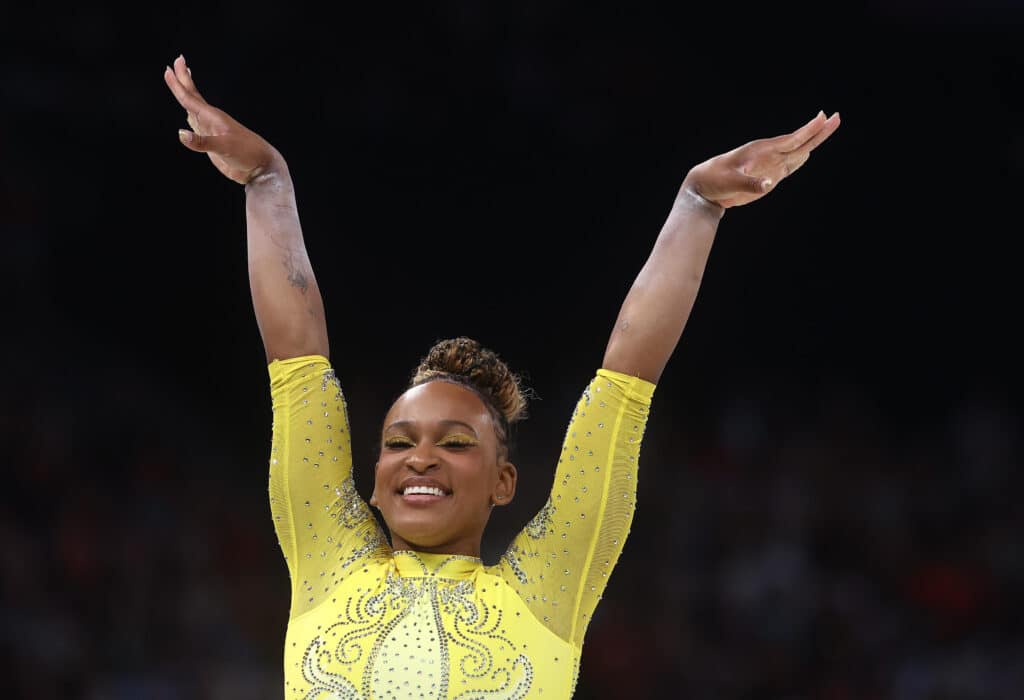 Rebeca Andrade conquistou a prata. Foto Luiza Moraes/COB