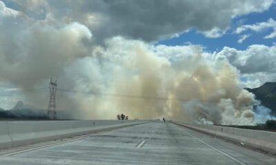 Incêndio às margens da Rodovia do Contorno, na Serra