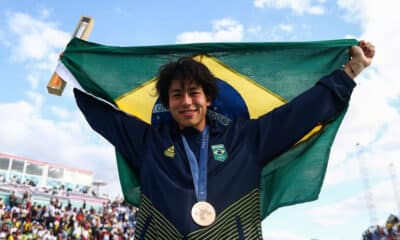 Augusto Akio, o Japinha, garantiu medalha de bronze no skate. Foto: Luiza Moraes/COB.