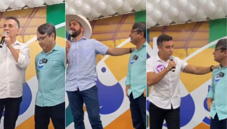 Na convenção do PSDB na Serra, Audifax Barcelos, Pablo Muribeca e Weverson Meireles discursaram ao lado de Vandinho Leite. Crédito: Jornal Tempo Novo