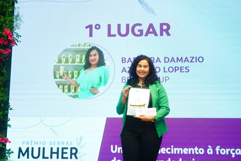 Barbara Damazio Azevedo Lopes foi a vencedora na categoria microempreendedora individual no Prêmio Sebrae Mulheres de Negócios. Foto: Divulgação