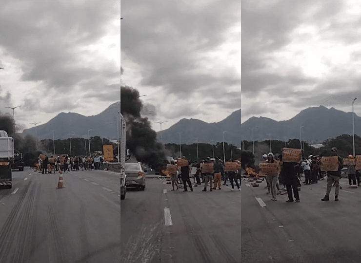 Pescadores fazem protesto e interditam Rodovia do Contorno