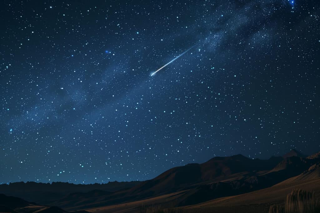 O pico da chuva de meteoros acontece nesta segunda. Foto: Freepik