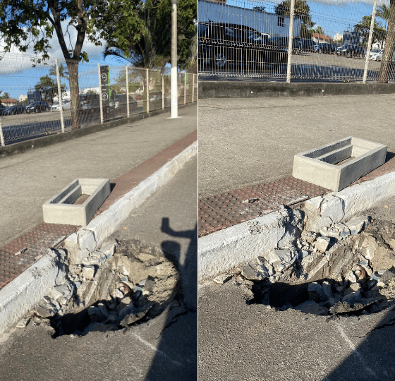 Buracos na rua colocam pedestres e ciclistas em risco em VV