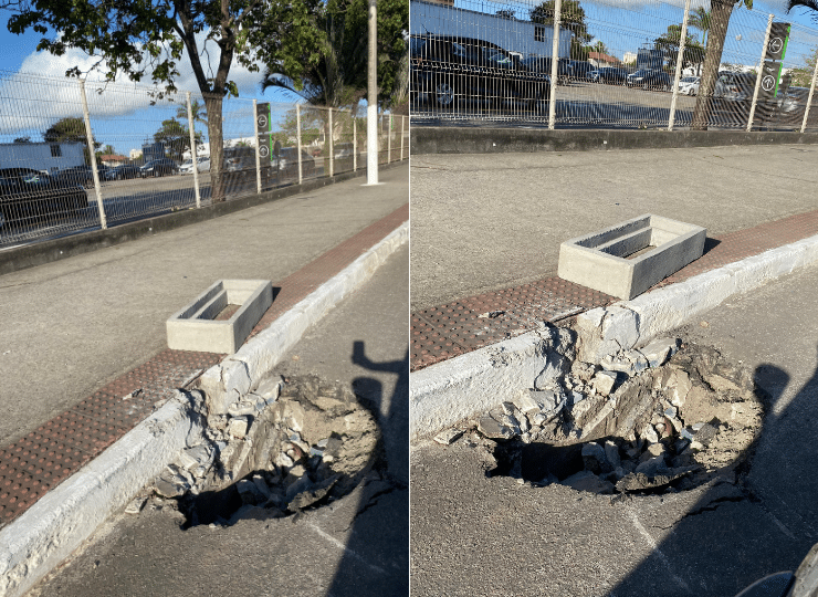 Buracos na rua colocam pedestres e ciclistas em risco em VV