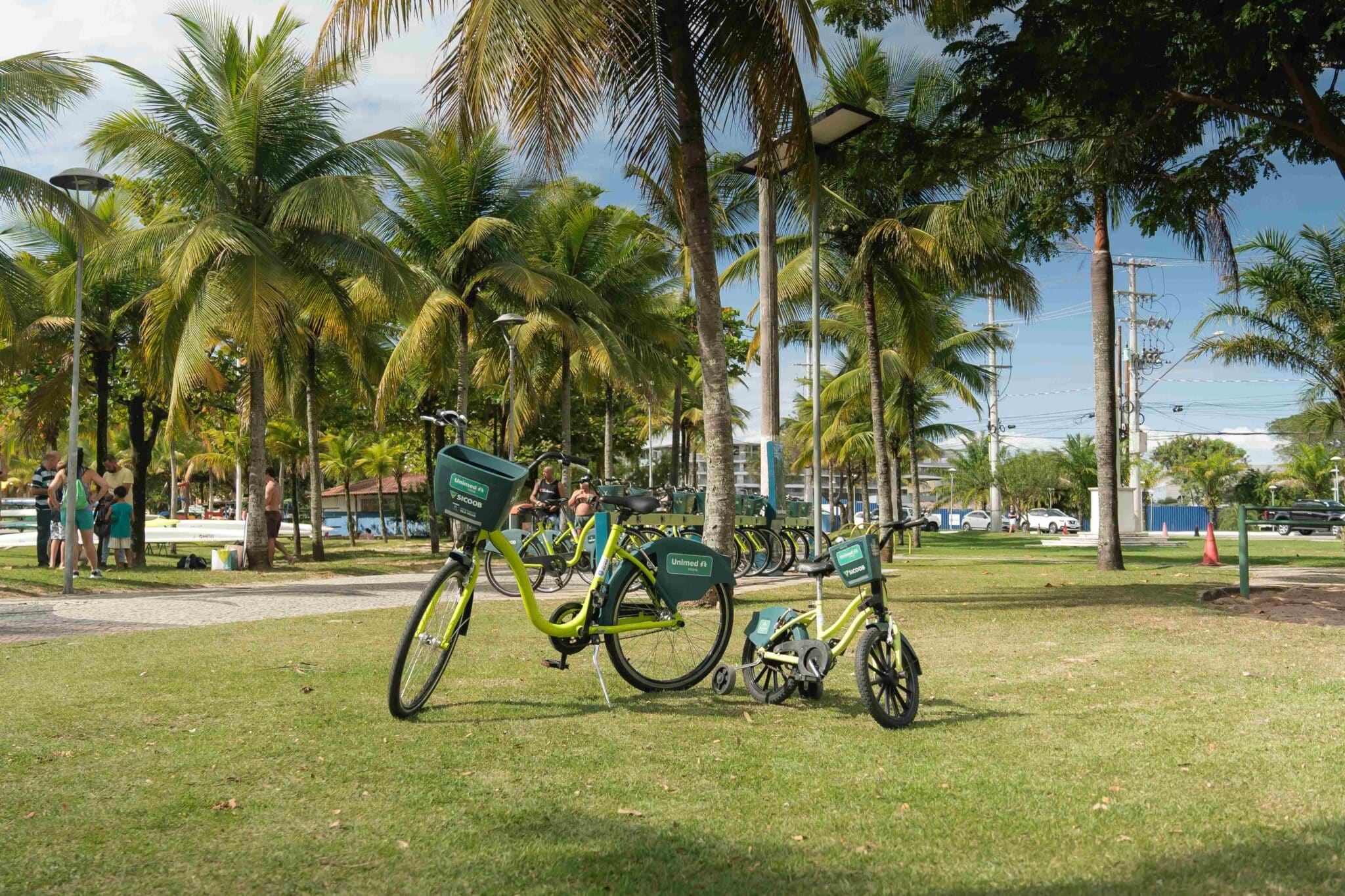 Neste Dia das Crianças, venha pedalando e desfrute de momentos de lazer em família com as bicicletas compartilhadas gratuitas. Foto: Divulgação