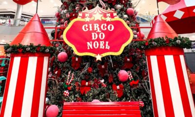 Decoração com tema Circo do Noel no Shopping Praia da Costa