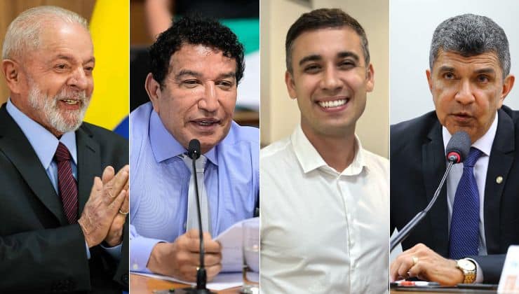 Da esquerda para a direita: Lula (PT), Magno Malta (PL), Weverson Meireles (PDT) e Sergio Vidigal (PDT)