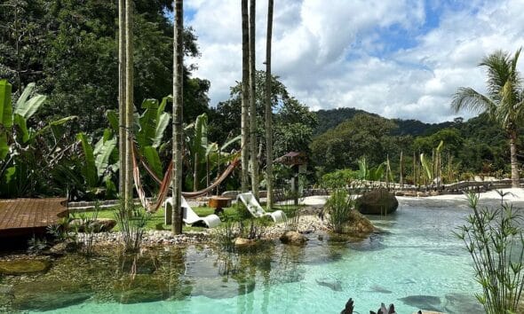 Piscina biológica do Sítio Balango, em Domingos Martins