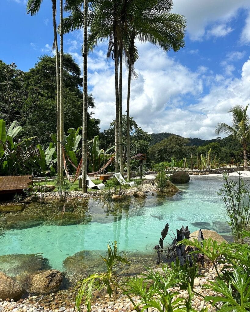 Piscina biológica do Sítio Balango, em Domingos Martins