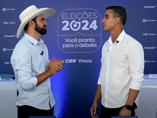 Muribeca e Weverson se encaram, durante debate A Gazeta/CBN