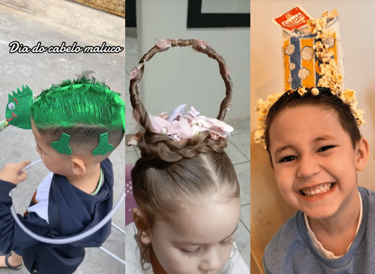 Dia do cabelo maluco tem os penteados mais diversos possíveis. Foto: Reprodução