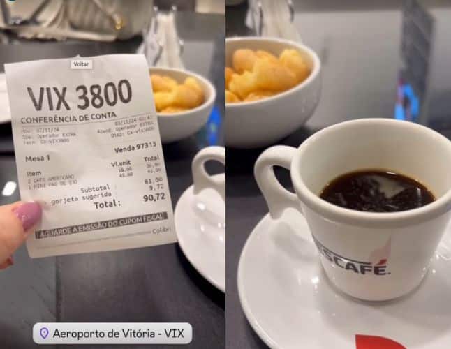 Conta em Aeroporto de Vitória viraliza