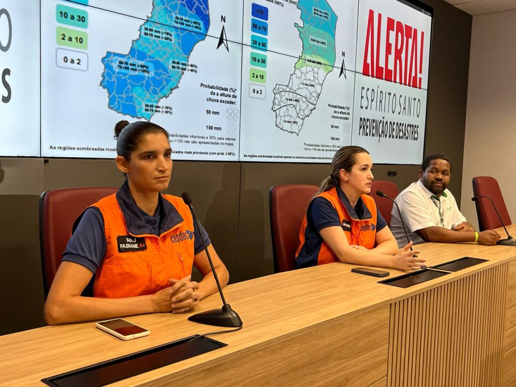 Defesa Civil em alerta para fim de semana de chuvas intensas no Espírito Santo