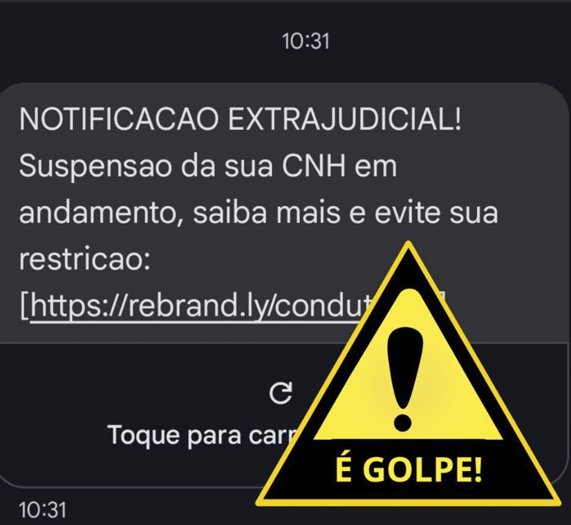 Golpe de falsas mensagens do Detran-ES sobre notificações de penalidade enviadas a condutores