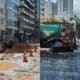 Obras asfálticas na Praia do Morro, em Guarapari