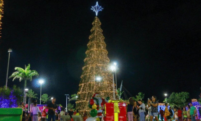 Papai Noel chega na Vila de Natal na Serra nesta sexta (22) Foto Edson Reis PMS