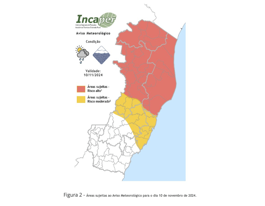 Previsão do tempo para domingo - 10/11/2024