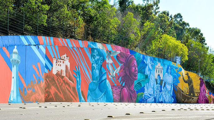 Mural fica na Alça da Terceira Ponte, em Vila Velha. Foto: Reprodução/Locomotipo