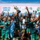 Jogadores do Porto Vitória comemoram o título da Copa Espírito Santo Sub-20 após uma vitória emocionante nos pênaltis. Foto: Reprodução/ Redes Sociais