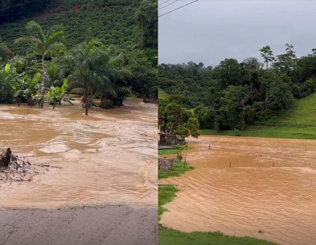 Chuvas causam estragos na Serra Pelada, em Afonso Cláudio