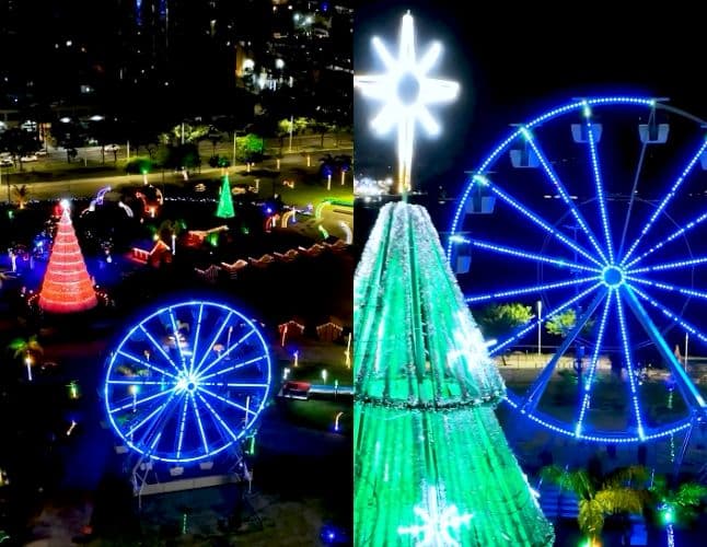 Decoração de Natal na Praça do Papa, em Vitória