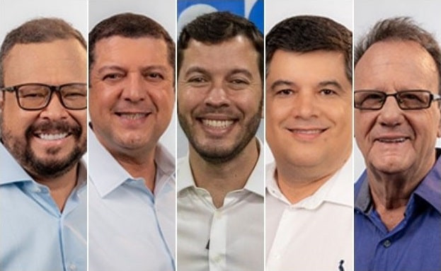 No sentido da leitura: Rogério Cardoso, Joel Rangel, Arnaldinho Borgo, Osvaldo Maturano e Ivan Carlini